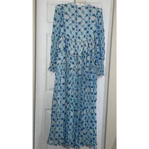Rococo Sand Volna Maxi‎ Blue Multi Metallic Sparkle Bohemian Glam Size Small - Picture 8 of 11